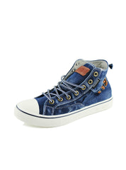 High Top Canvas Sneakers Shoes Denim Ankle