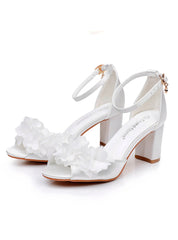 7 cm Fishmouth High Heel Flower Sandals