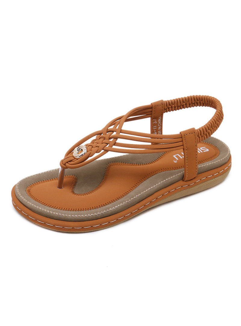 Metal Woven Large Flat Sandals