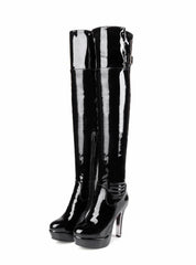 Women Boots Patent Leather Over the Knee Boots