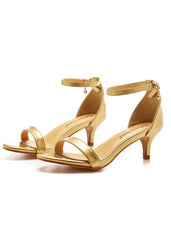 5 cm Gold Stiletto Heels Sandals