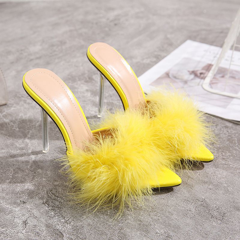 Pointed Shallow-mouth Thin High-heeled Slippers