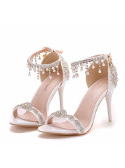 Beaded Tassel High-heeled Sandals