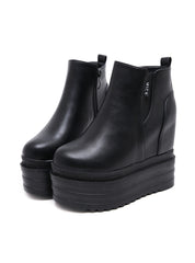 Thick-soled Internal Raised Elastic Wedges Martin Boots