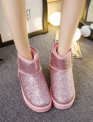 Winter Snow Boots Sequins Classic Women Short Boots