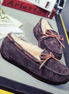 Flats Heel Shoes Warm Fur Winter Round Toe