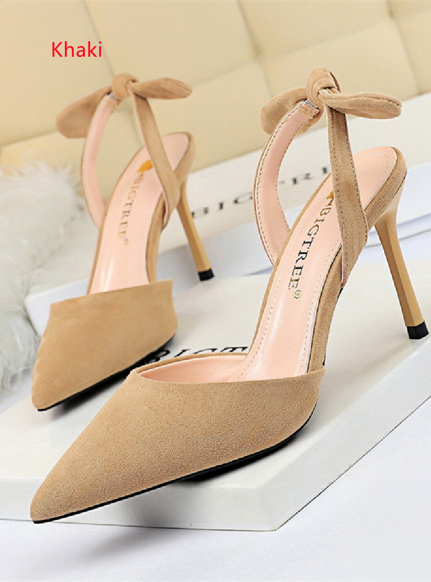 Short-mouth Pointed Small Bow Sandals