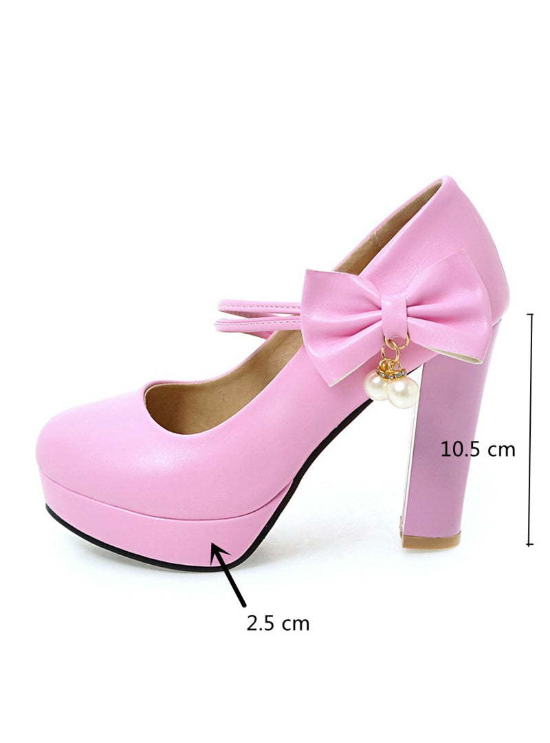 Bow Lace High Heels Pumps Women Ankle Strap