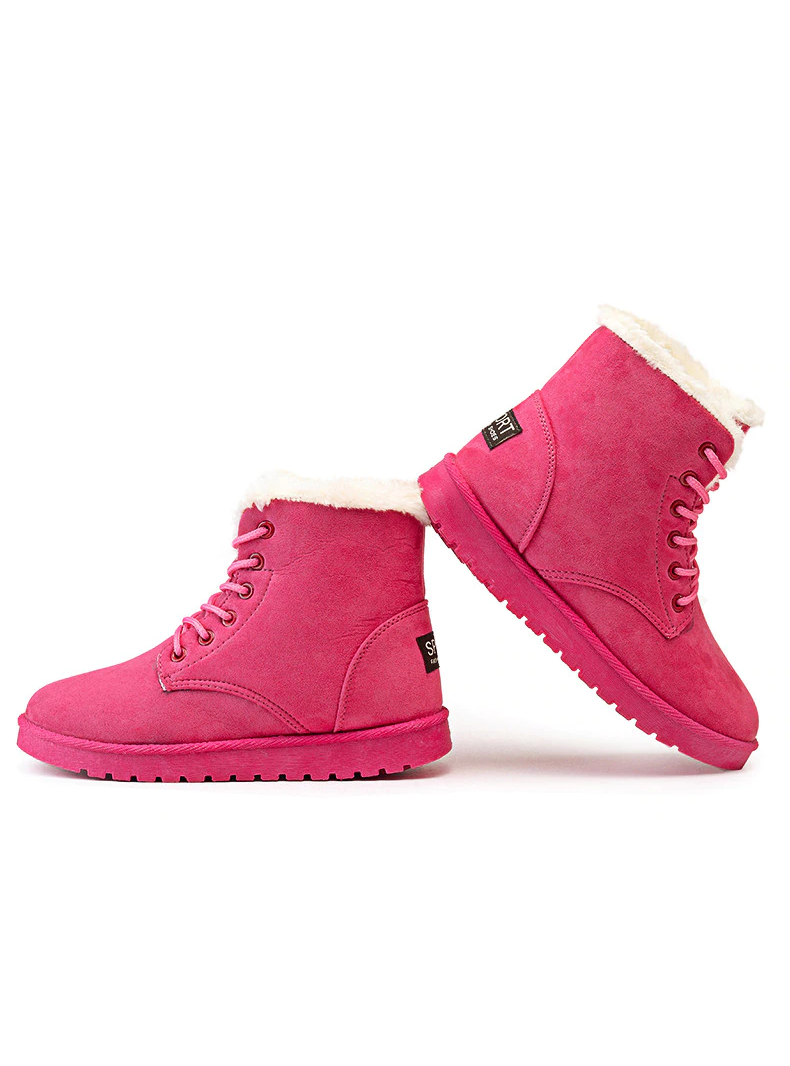 Winter Boots Suede Ankle Snow Boots Female Warm Fur