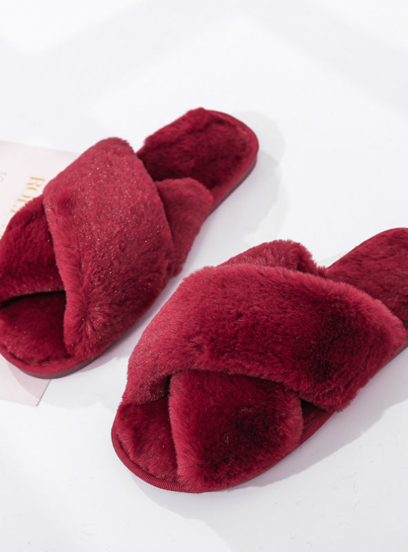 Winter Women House Slippers Faux Fur