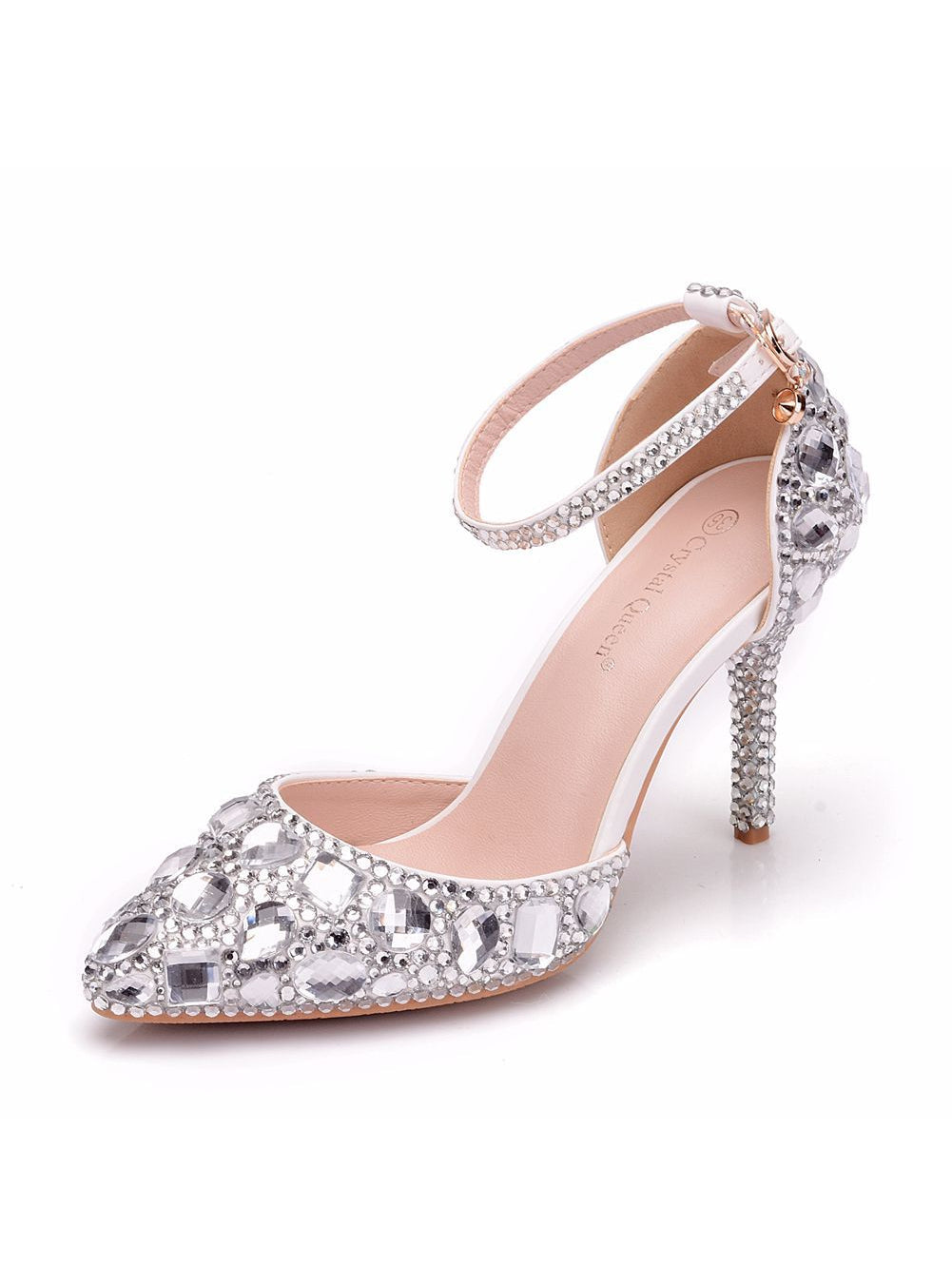 9 CM Rhinestone Pointed Sandals Wedding Shoes