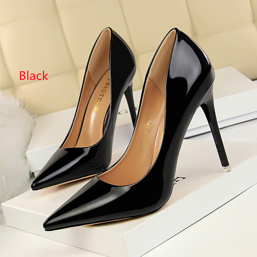 Shallow Pointed Metal High Heels