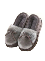 Ballet Flats Lovely Bow Warm Fur Cotton Shoes