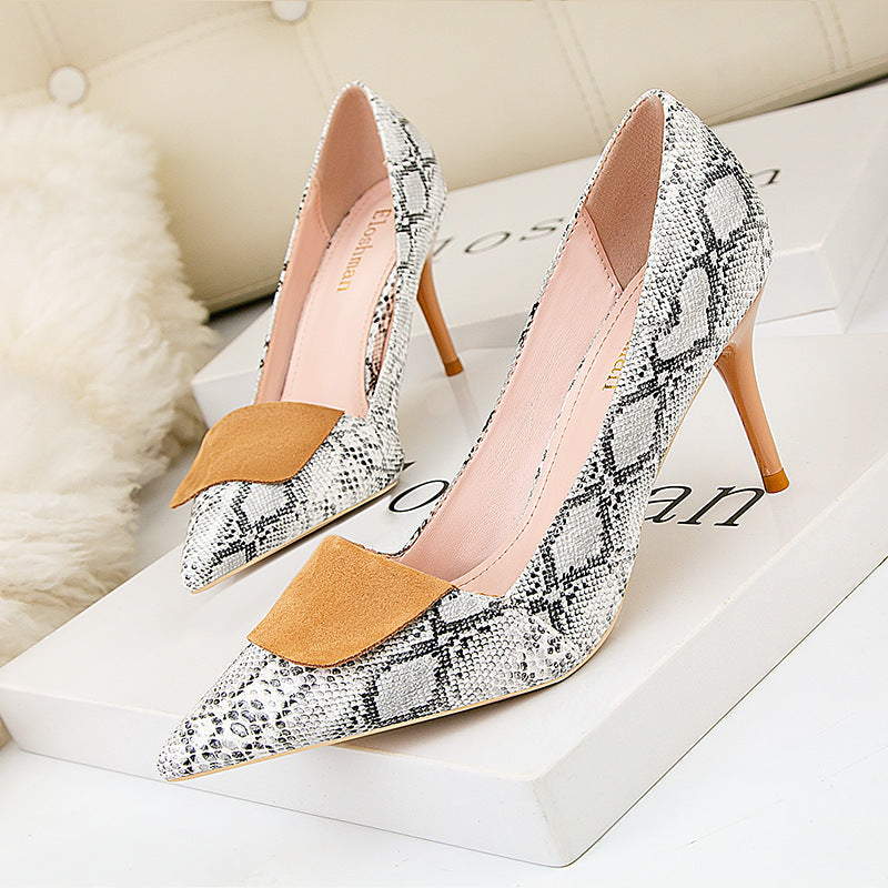 Serpentine Pointed Thin Heels High Heels