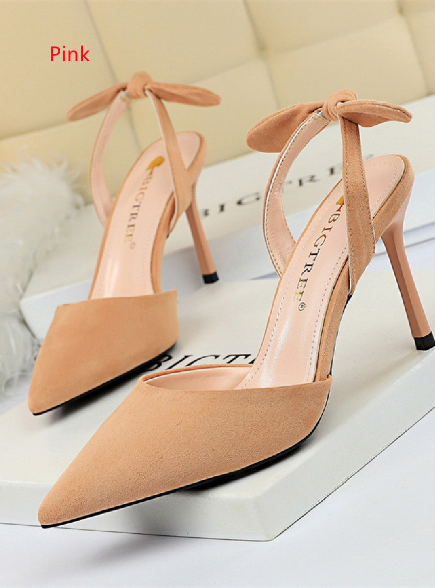 Short-mouth Pointed Small Bow Sandals