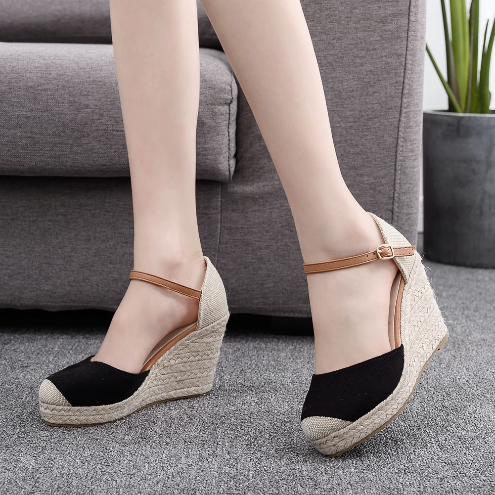 9 cm Wedge Hemp Rope Mat Woven Sandals