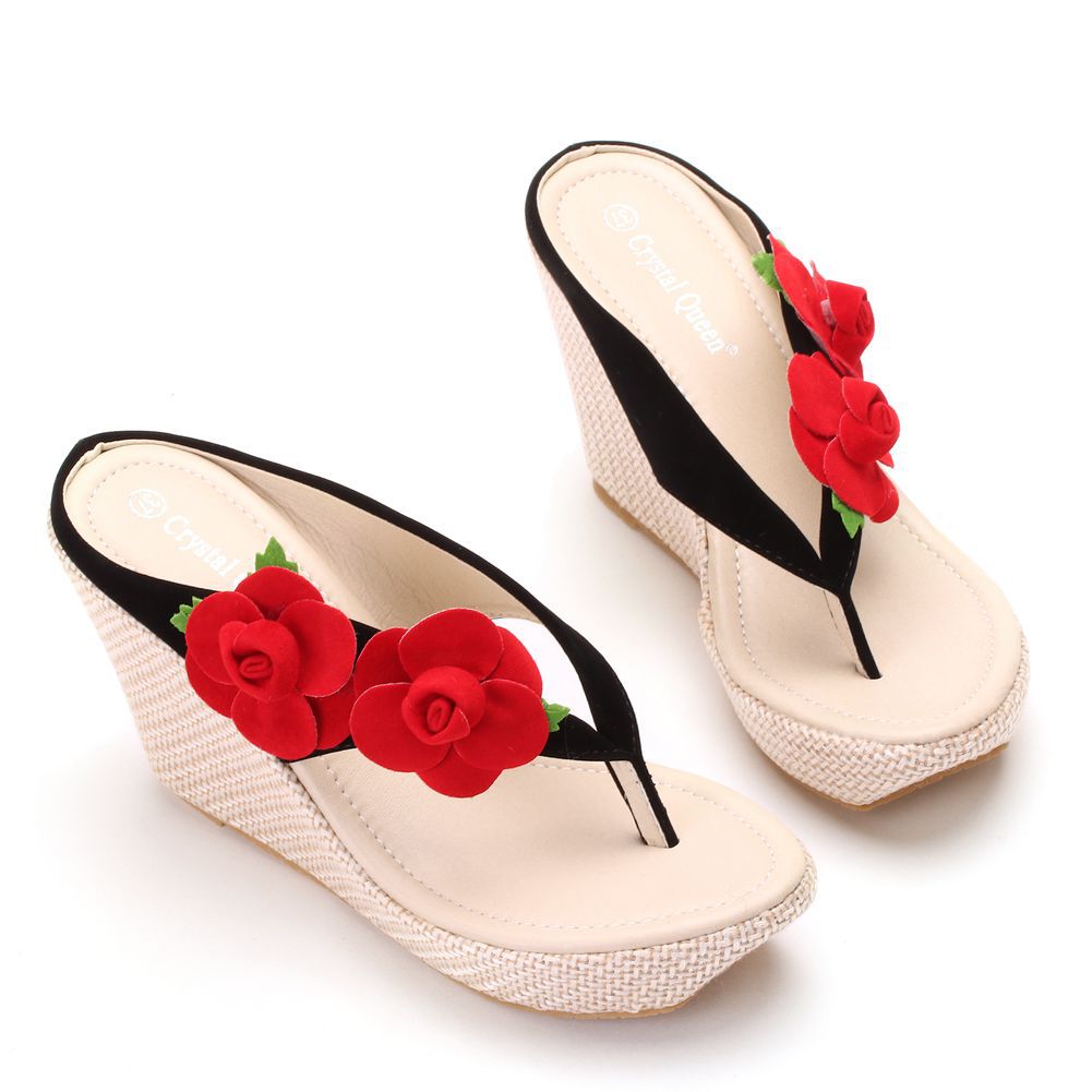 Bohemian Waterproof Platform Wedge Slippers