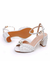 7 cm Thick Fishmouth Square Head Sandals Sandals