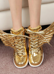 ladies high platform sneakers hidden heel shoes