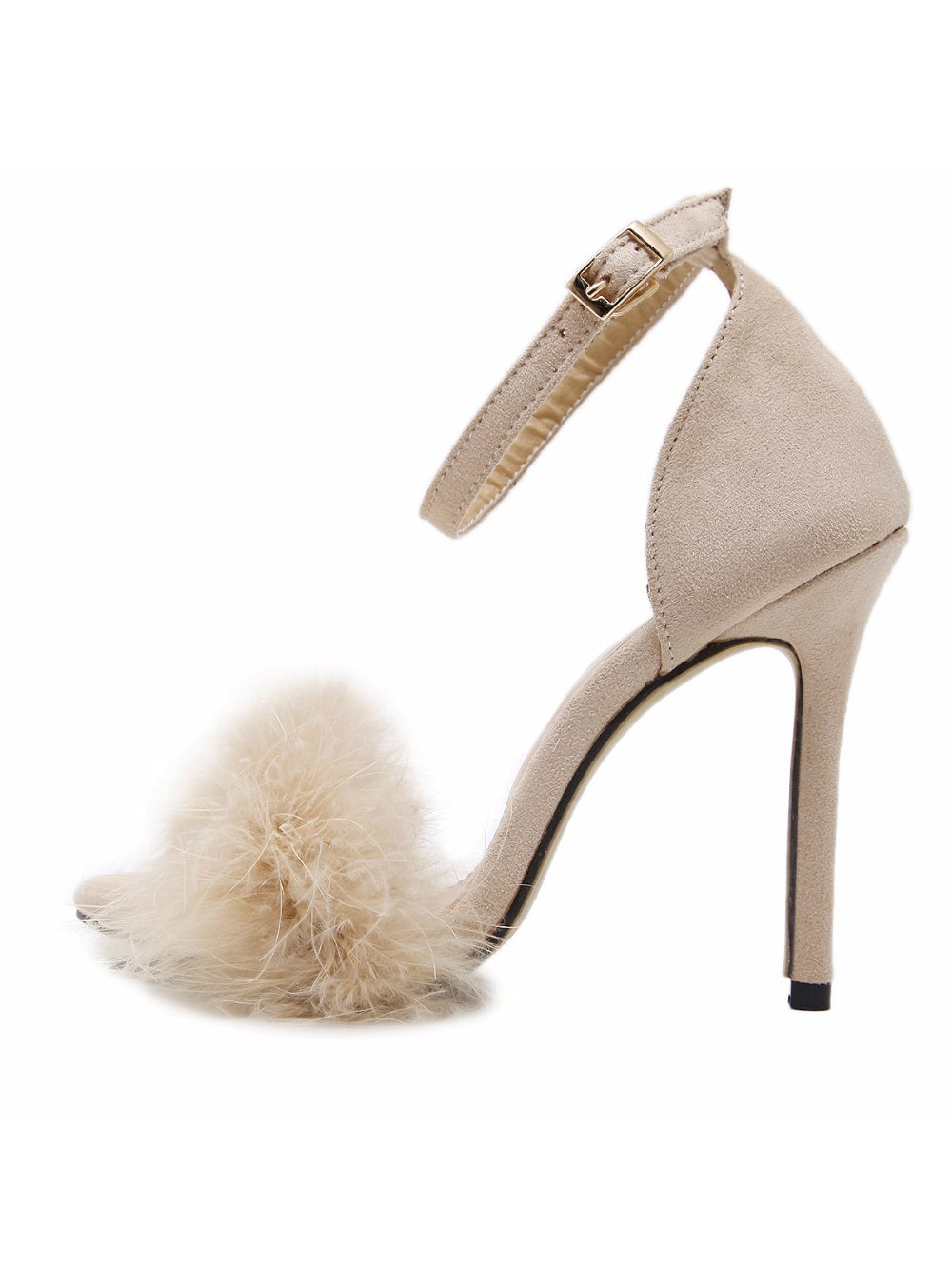 High-Heeled Sandals Fur Fashion Stiletto Heels