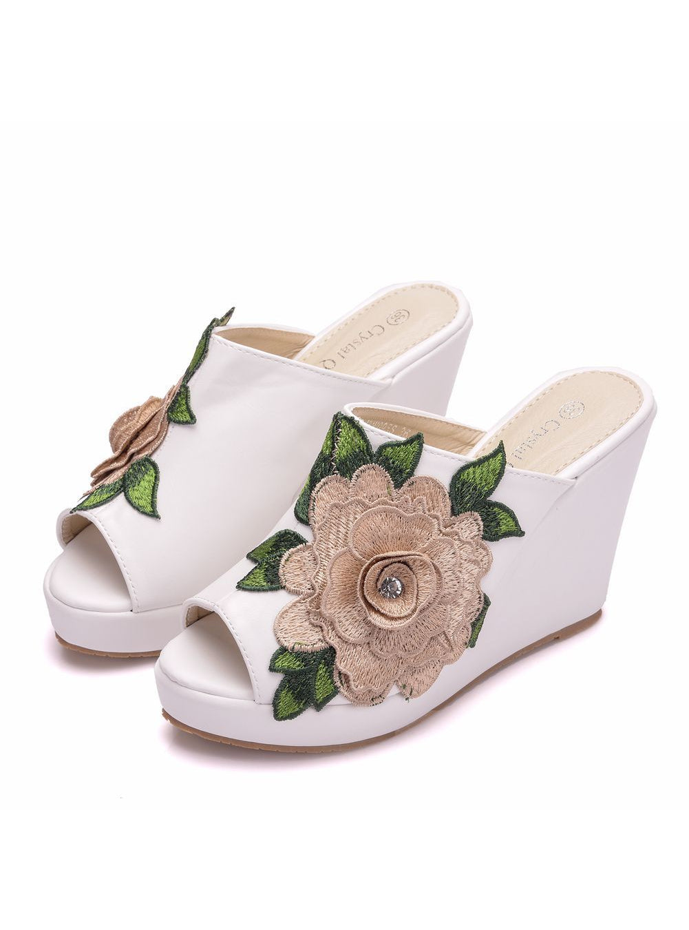 Flower Mouth Wedge Slippers