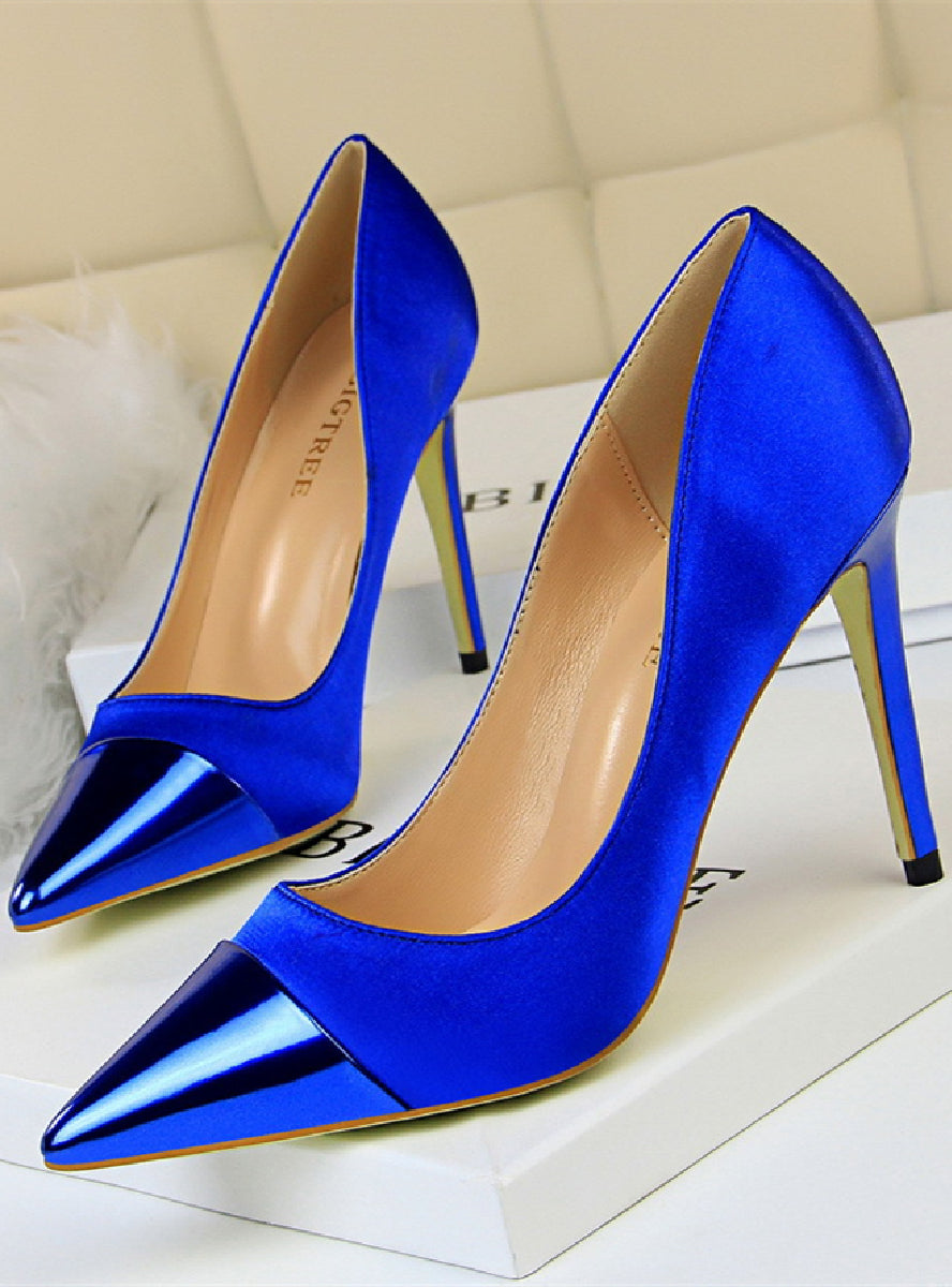 Silk Stitching Pointed High Heels