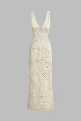 Crochet Hollow-Out Long Dress