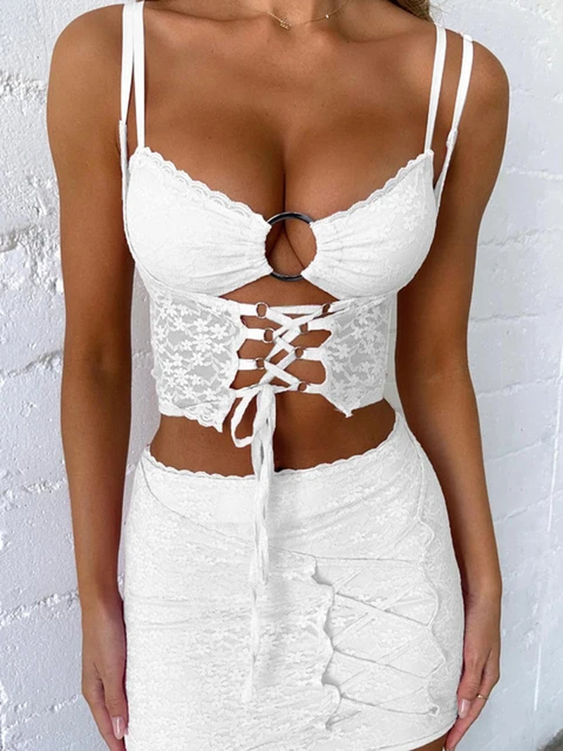 Lace Bandage Two-Piece Set