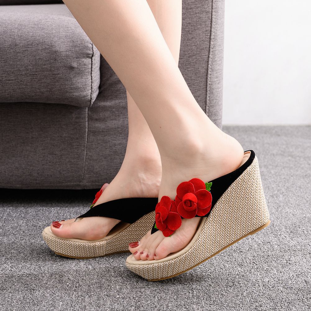 Bohemian Waterproof Platform Wedge Slippers