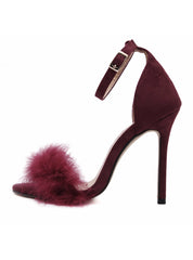 High-Heeled Sandals Fur Fashion Stiletto Heels