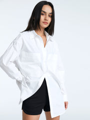 Oversized Button Up Solid Colored Dress Shirt