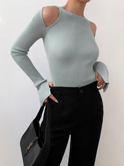 Shoulder Cutout Knit Top