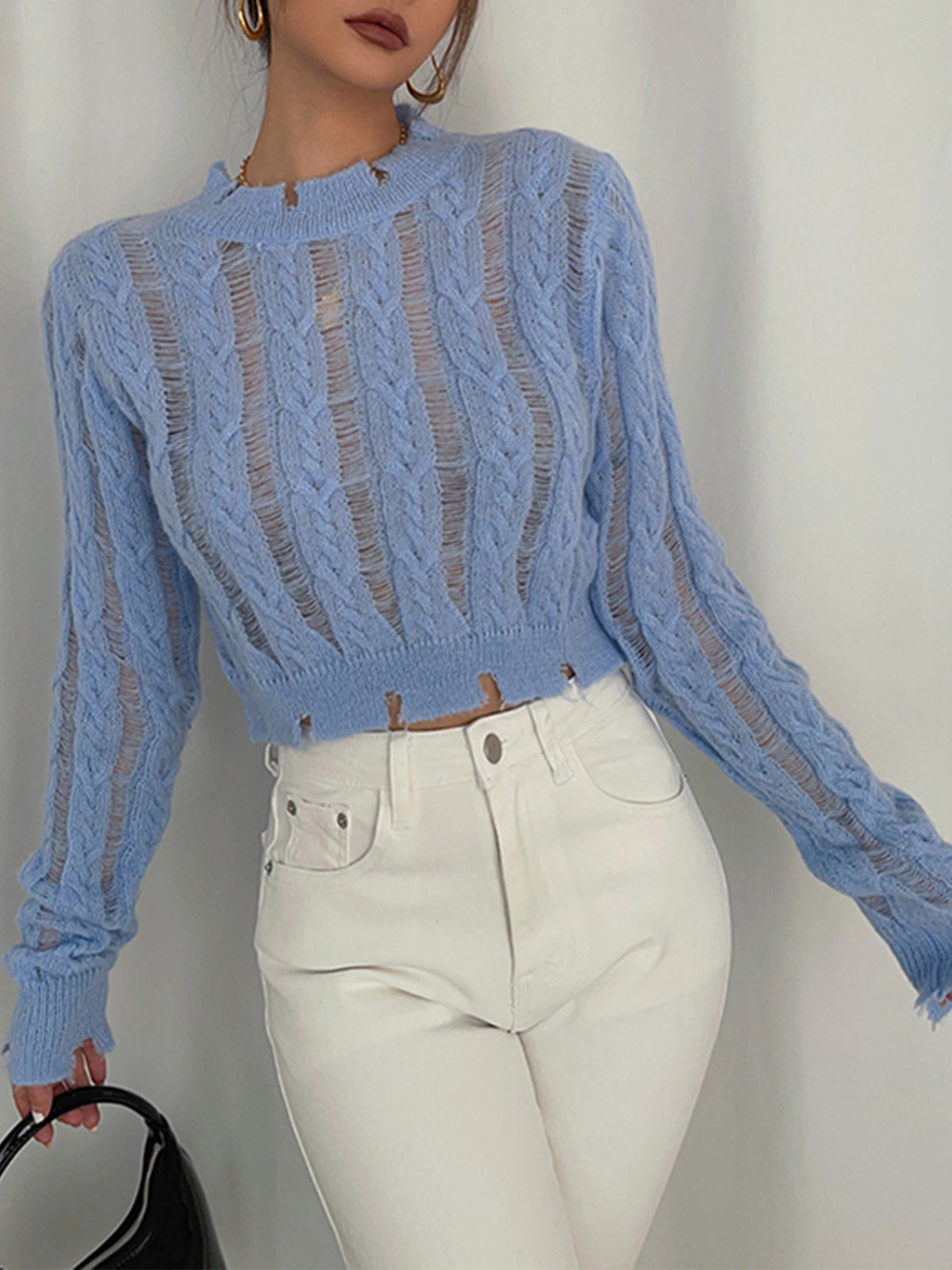 Snowflake Crochet Knit Shirt