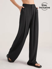 Oversized High Waisted Pleat Front Trousers