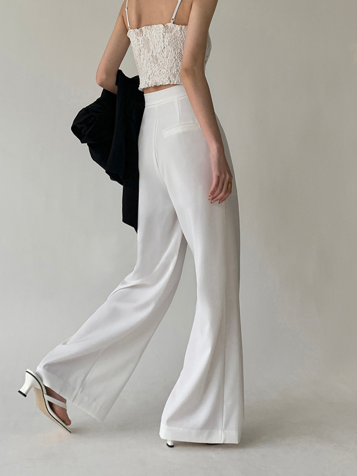 Tie Waist Flowy Wide Leg Dress Pants