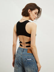 Back Chain Crop Tank Top