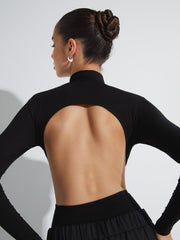 Open Back Mock Neck Bodysuit