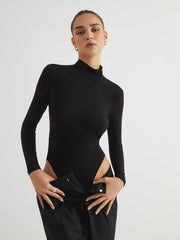 Open Back Mock Neck Bodysuit