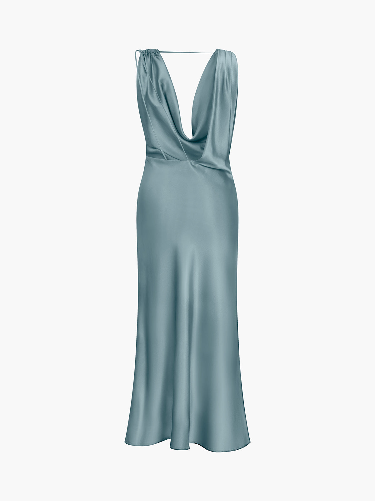 Aperol Spritz Cowl Neck Satin Long Dress