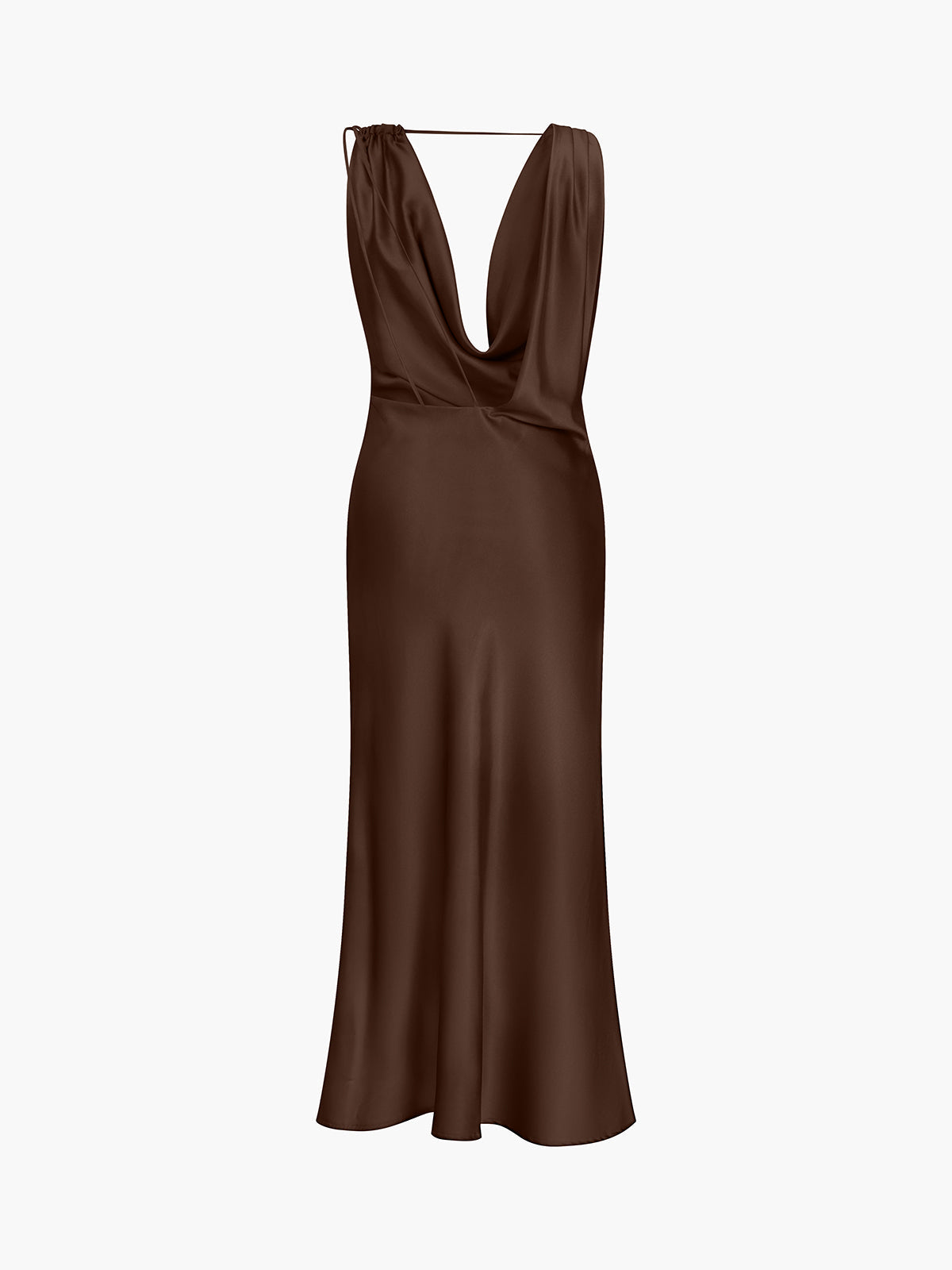 Aperol Spritz Cowl Neck Satin Long Dress