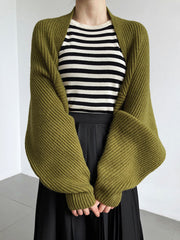 Solid Open-Front Shrug Sweater