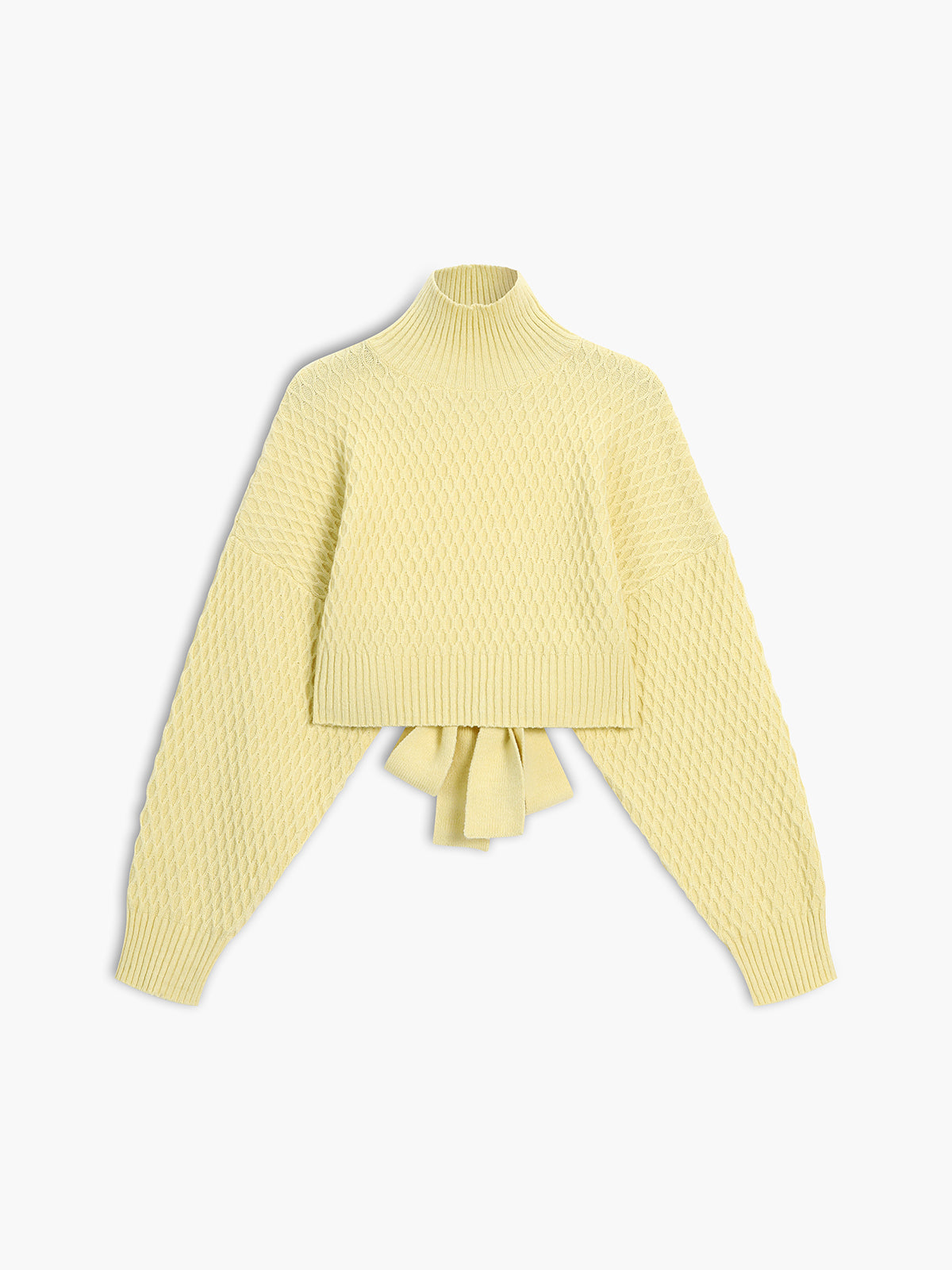 Tie Back Mock Neck Sweater