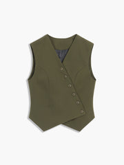 Made For You Asymmetric Buttoned Vest