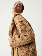 Terracotta Double Pockets Flurry Longline Fleece Jacket