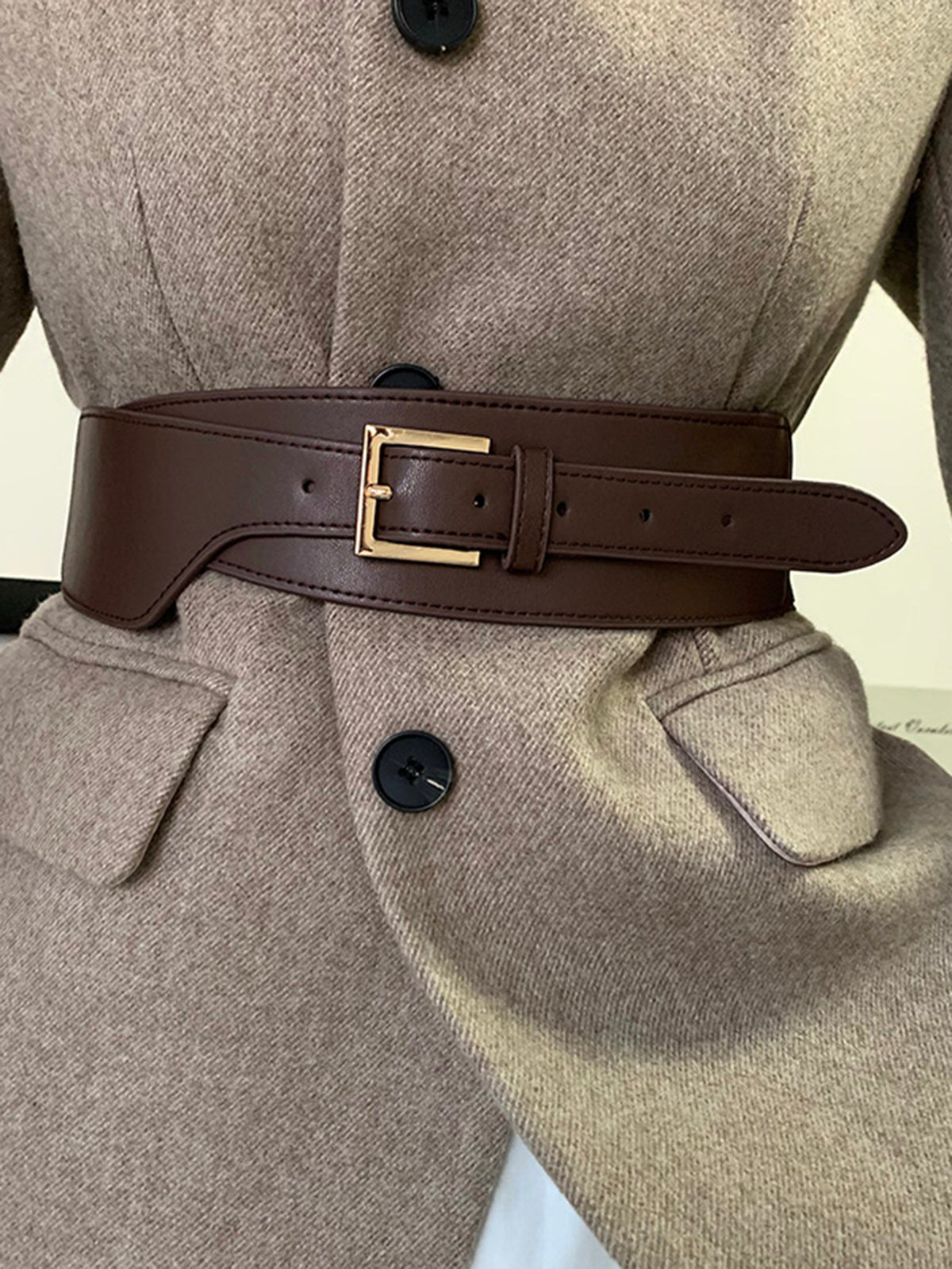 Asymmetric Leather Belt