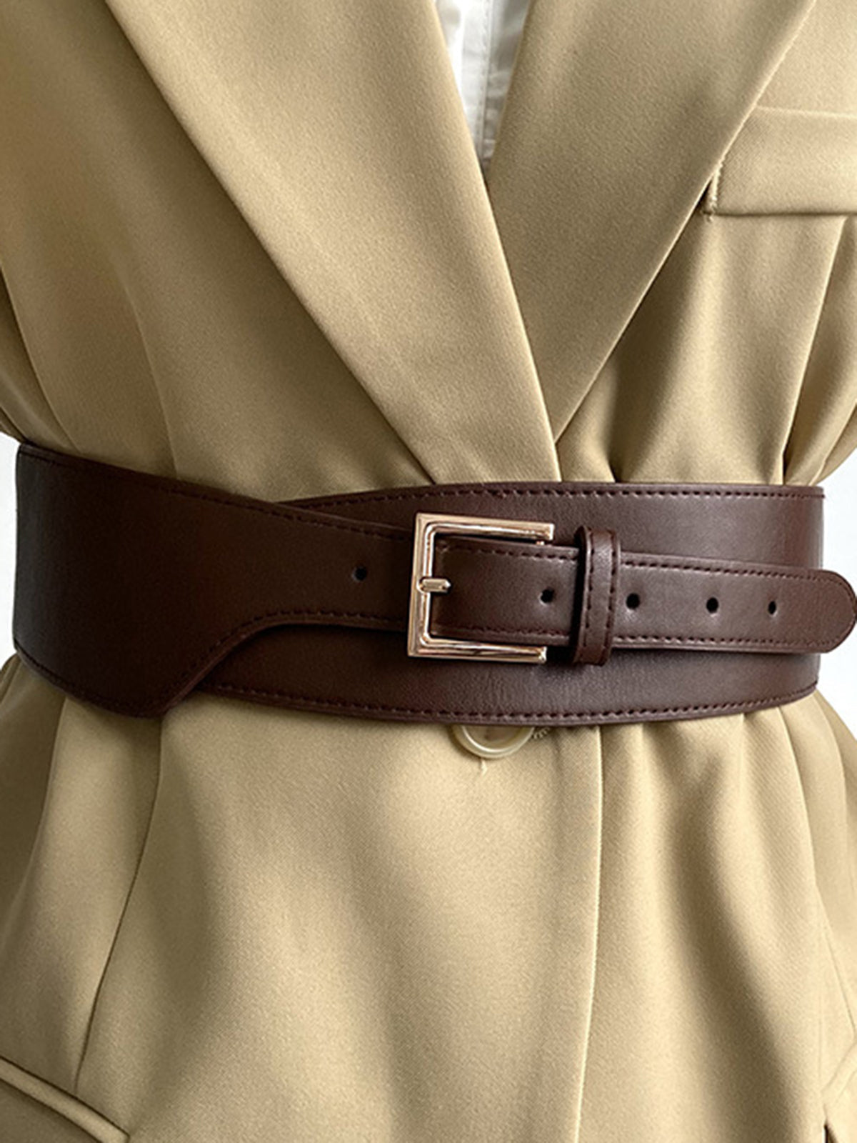 Asymmetric Leather Belt