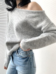 One Shoulder Asymmetric Sweater