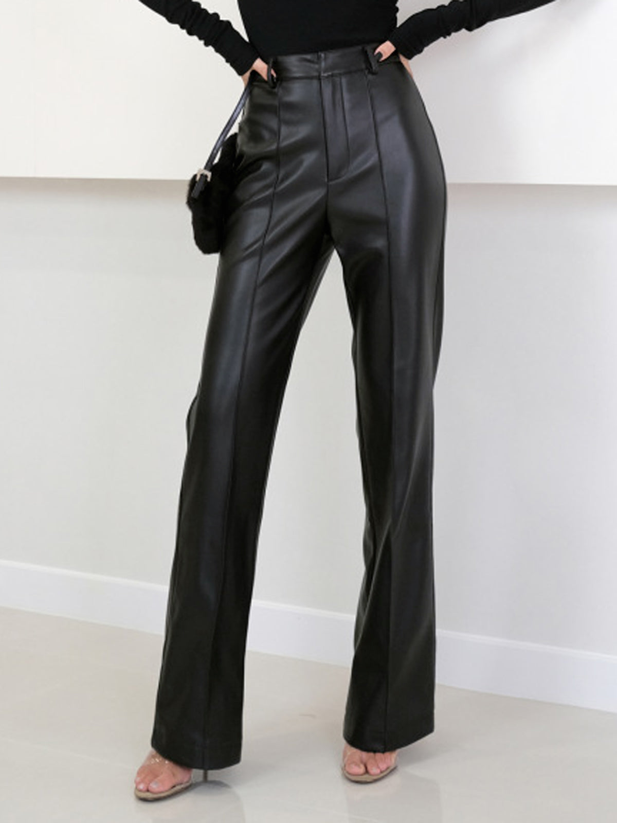 High Waist Faux Leather Pants