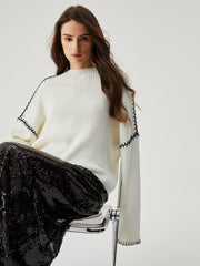 Wool-blend Contrast Trim Sweater