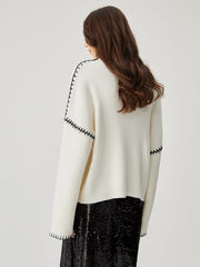 Wool-blend Contrast Trim Sweater